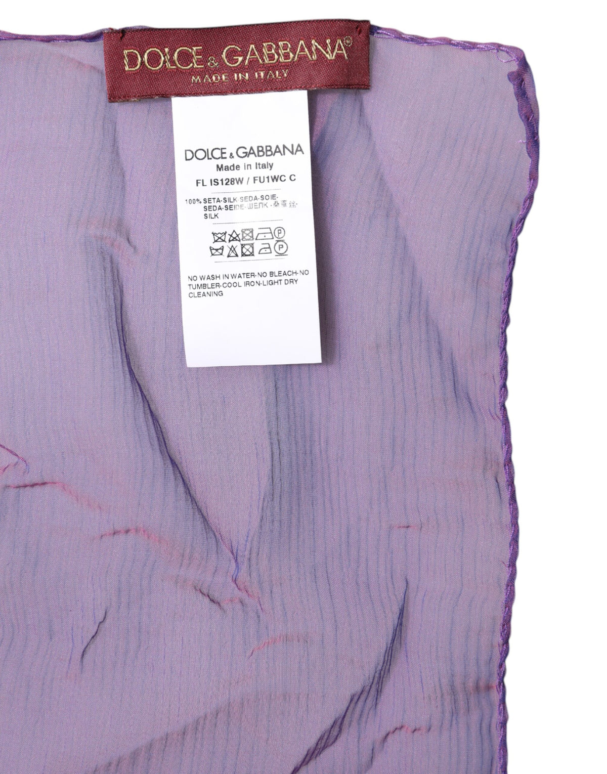 Dolce & Gabbana Purple Silk Scarf Rectangle Wrap Scarf