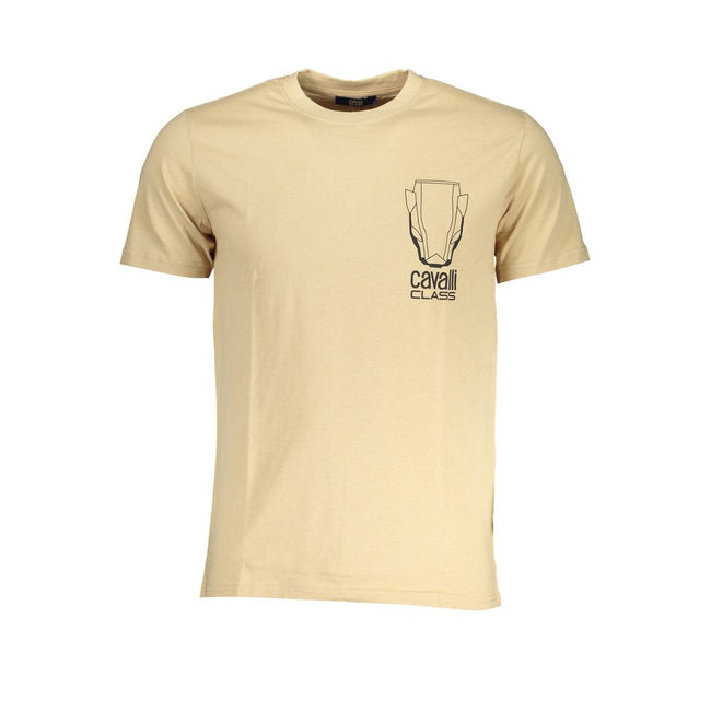 Cavalli Class Beige Baumwoll-T-Shirt für Herren