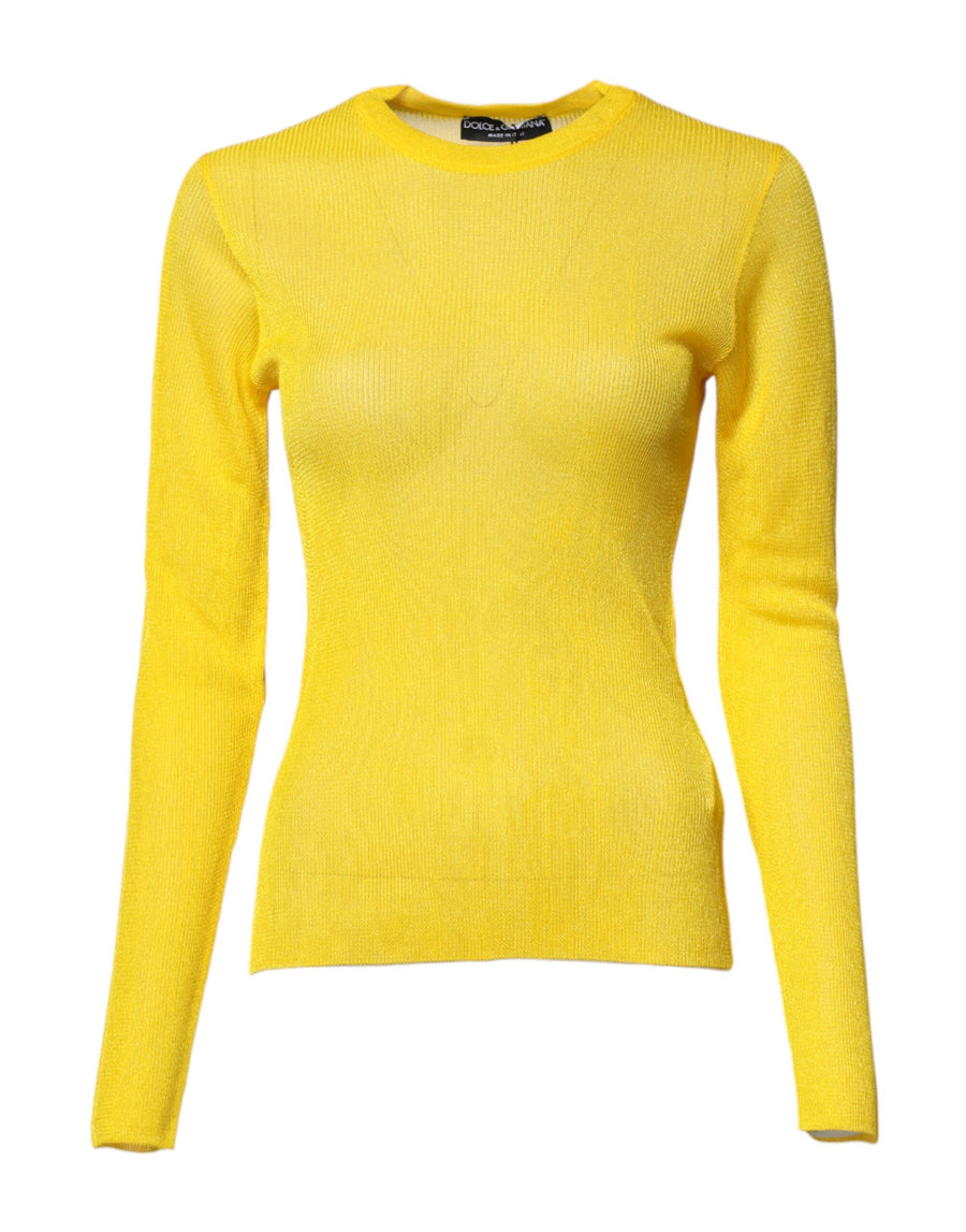Dolce & Gabbana Yellow Polyester Women's Pullover Top Sweater