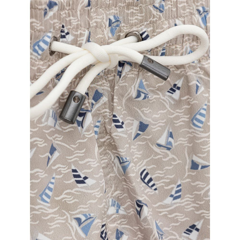 Canali Beige Polyester Badeshorts
