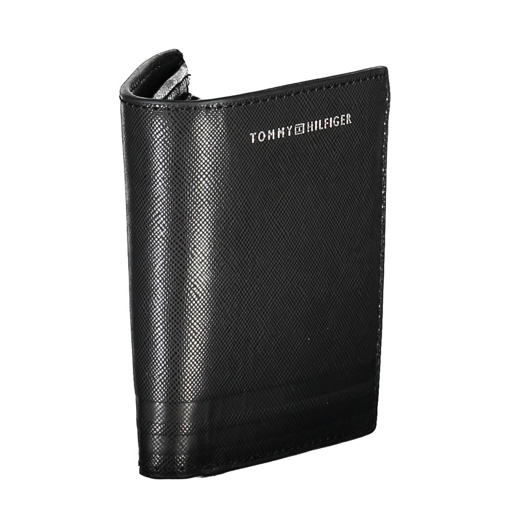 Tommy Hilfiger Schwarzes Leder Portemonnaie für Herren