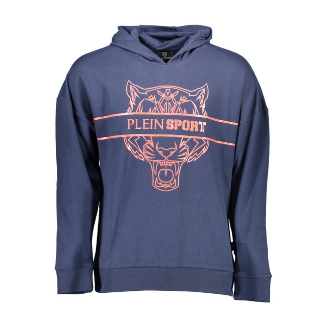 Plein Sport Blauer Baumwoll-Kapuzenpullover für Herren