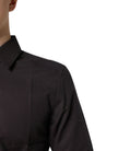 Dolce & Gabbana Kastanienbraunes Jacquard-Baumwollhemd GOLD für Herren