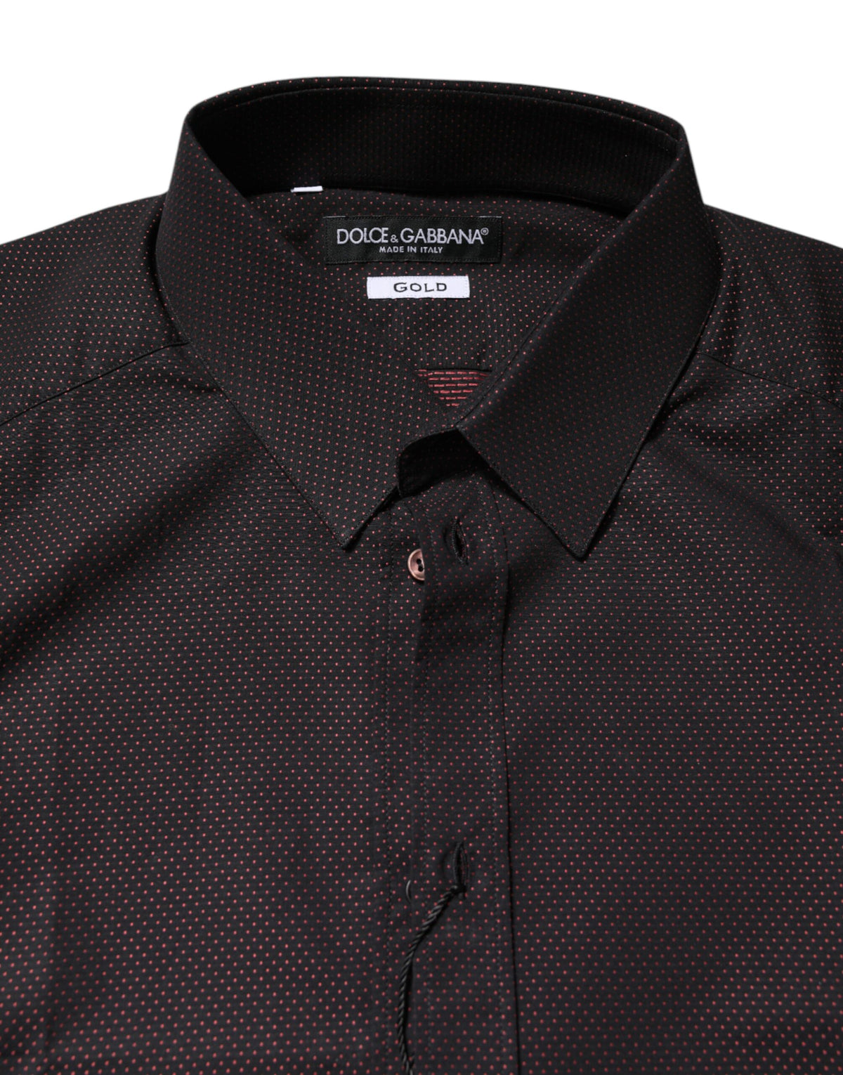 Dolce & Gabbana Men's Chestnut Brown Jacquard Cotton GOLD Shirt