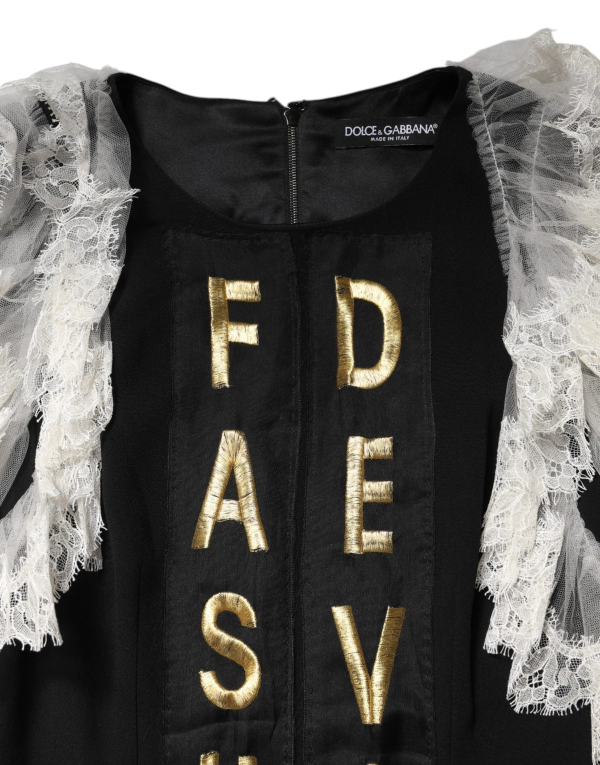 Dolce & Gabbana Schwarzes Fashion Devotion Verschönertes Minikleid