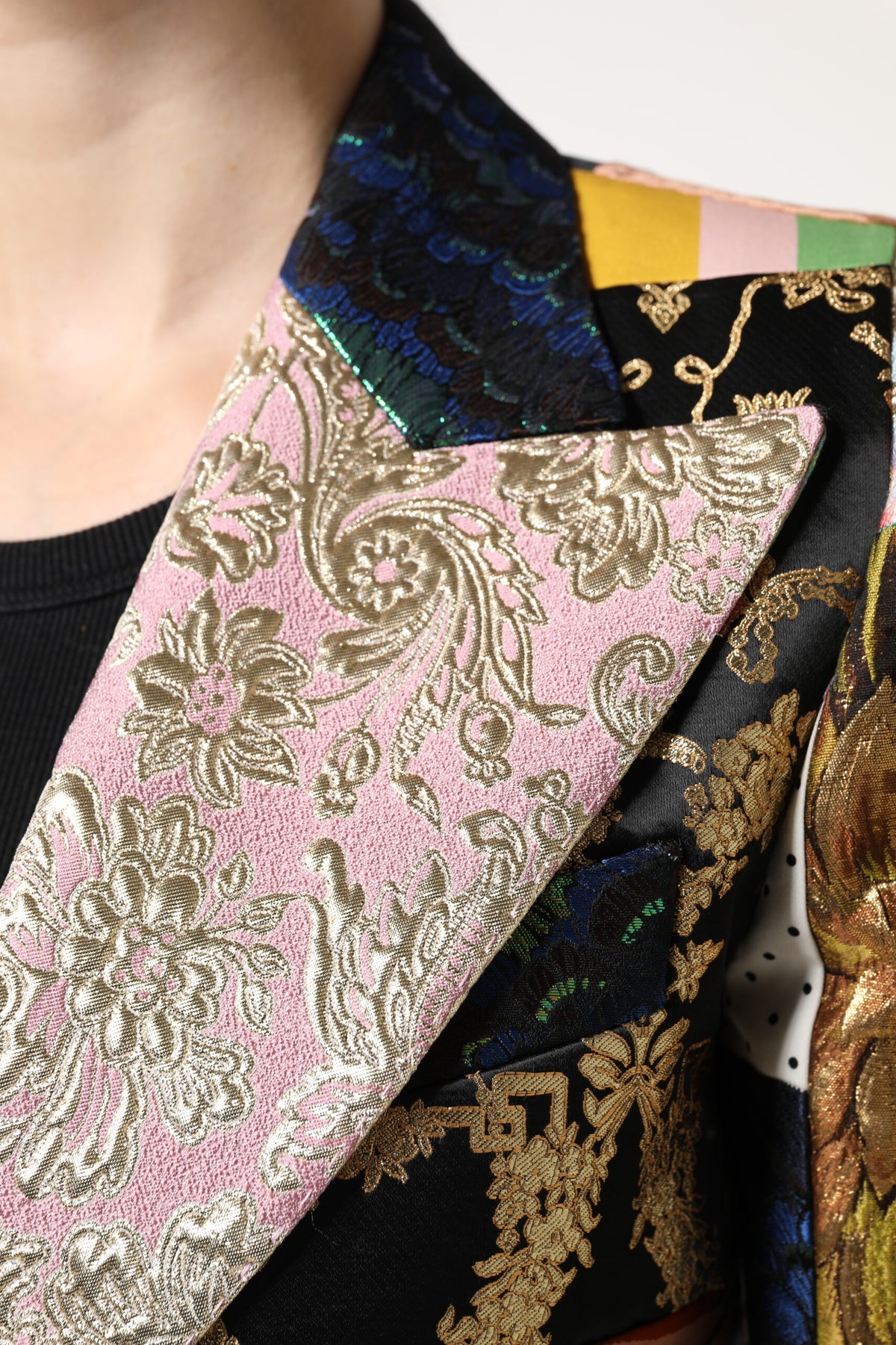 Dolce & Gabbana Multicolor Floral Patchwork Jacquard Jacke