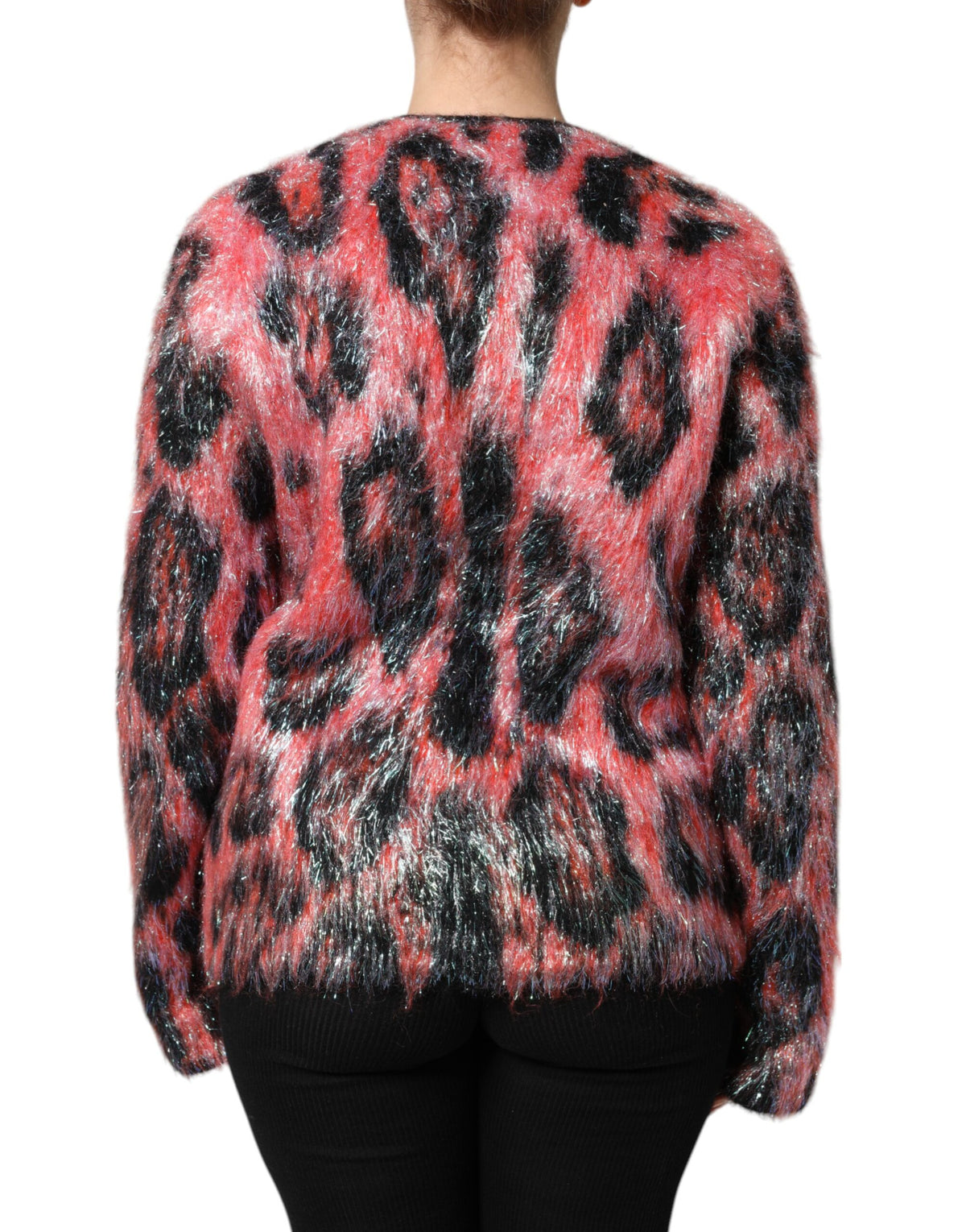 Dolce & Gabbana Red Mohair Wool Cardigan with Button Placket