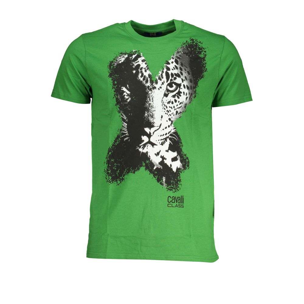 Cavalli Class Men's Green Cotton T-Shirt