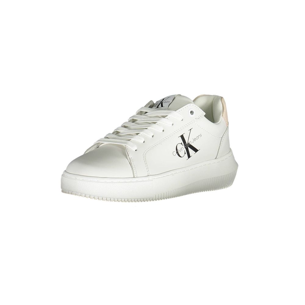 Calvin Klein Women's White Leather Trainers