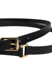 Dolce & Gabbana Schwarz Klassisch Gold Metall Logo Schnalle Gürtel
