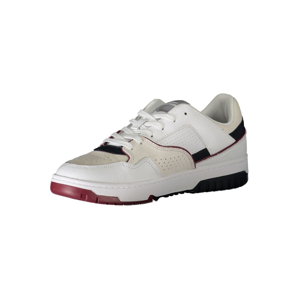 Tommy Hilfiger White Polyurethane Men's Sneakers