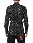 Dolce & Gabbana Schwarzes GOLD Instrument Verziertes Hemd