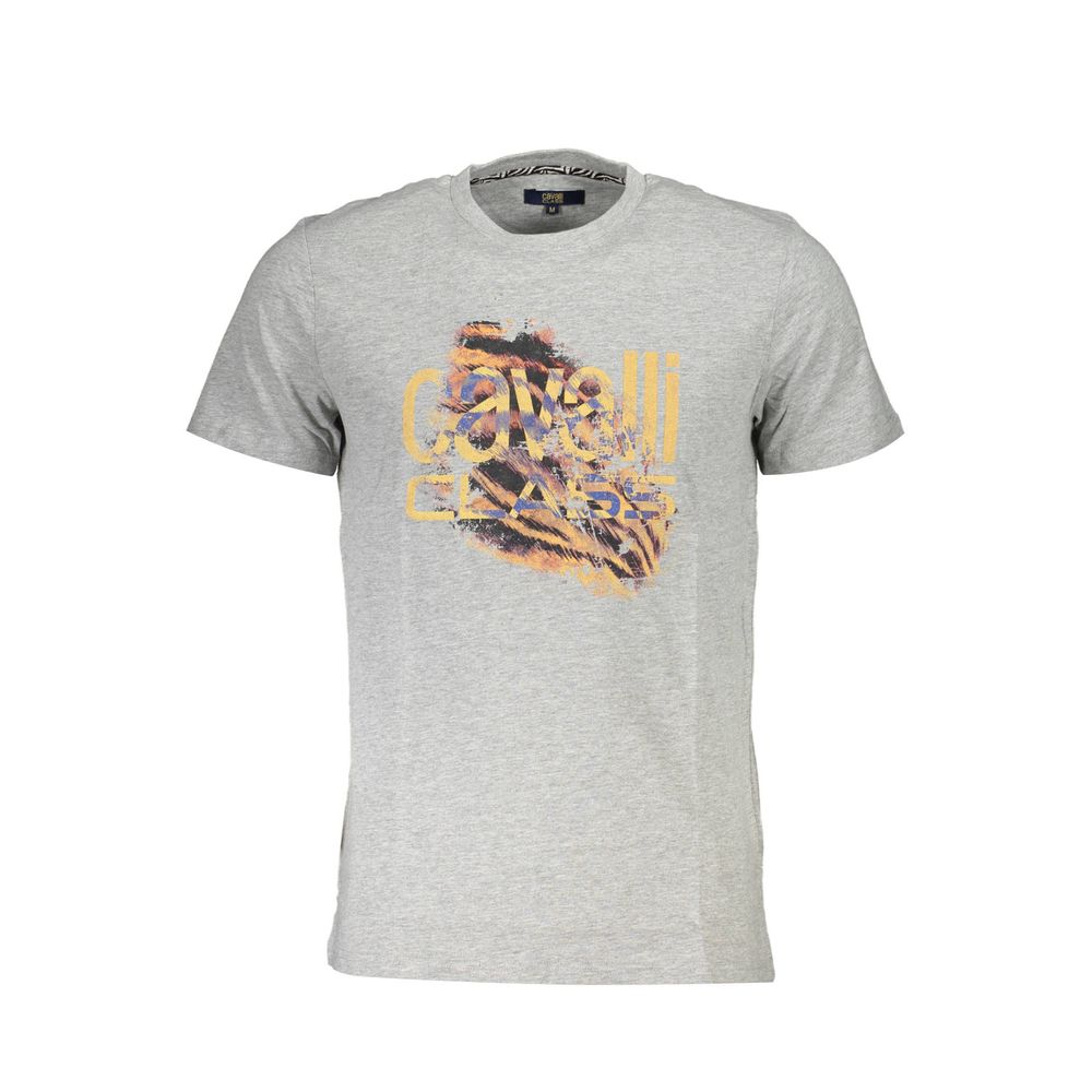 Cavalli Class Men's Grey Cotton T-Shirt