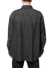 Dolce & Gabbana Graues Denim-Hemd mit langen Ärmeln und Knopfleiste