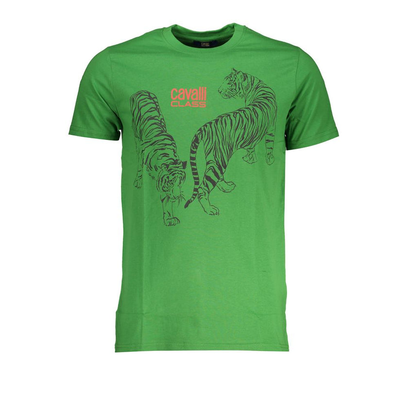 Cavalli Class Verde Baumwoll-T-Shirt für Herren