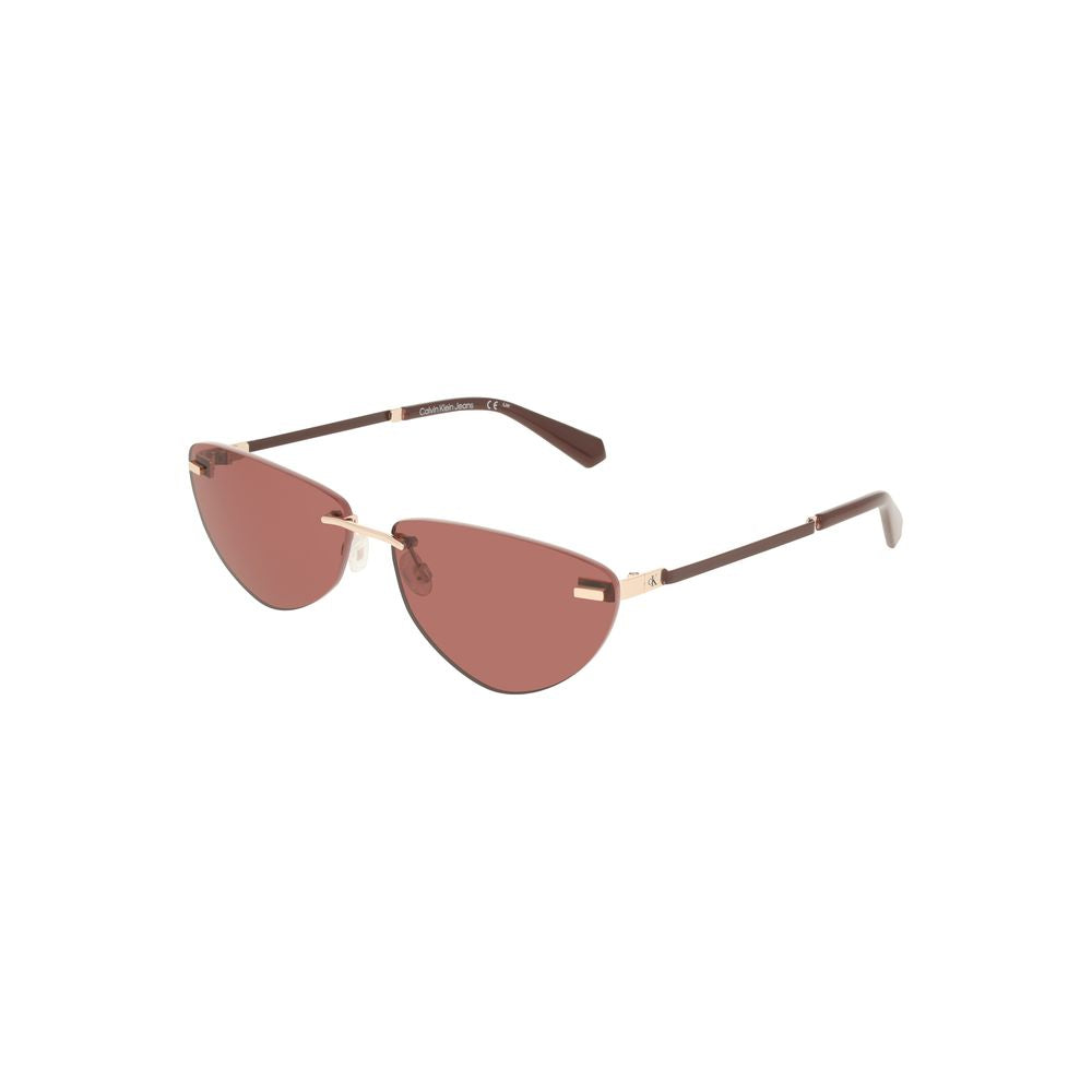 Calvin Klein Pinke Sonnenbrille mit Metallrahmen