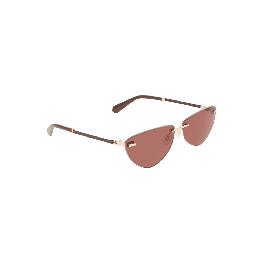 Calvin Klein Pinke Sonnenbrille mit Metallrahmen
