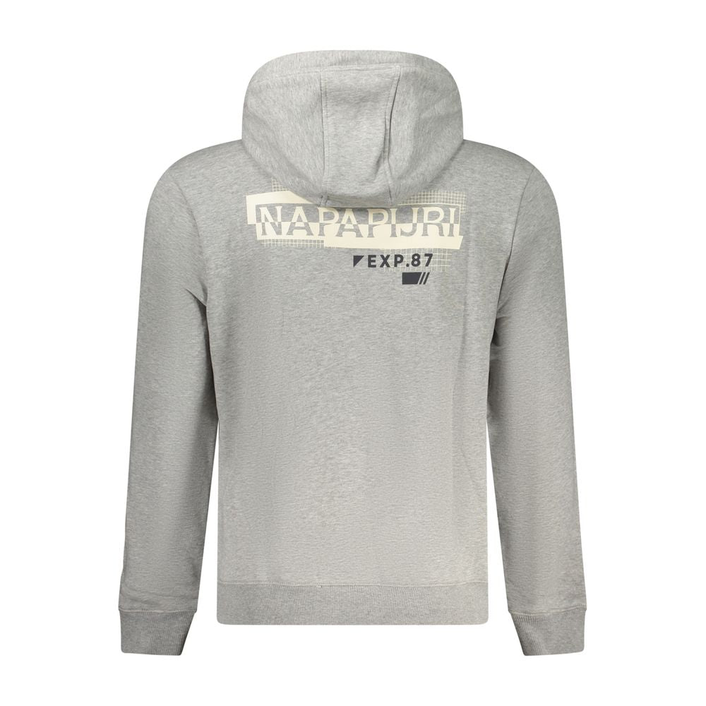 Napapijri Grigio Herren-Kapuzenpullover aus Baumwolle