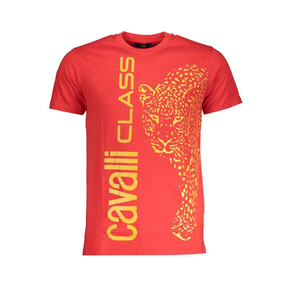 Men's Cavalli Class Red Cotton T-Shirt