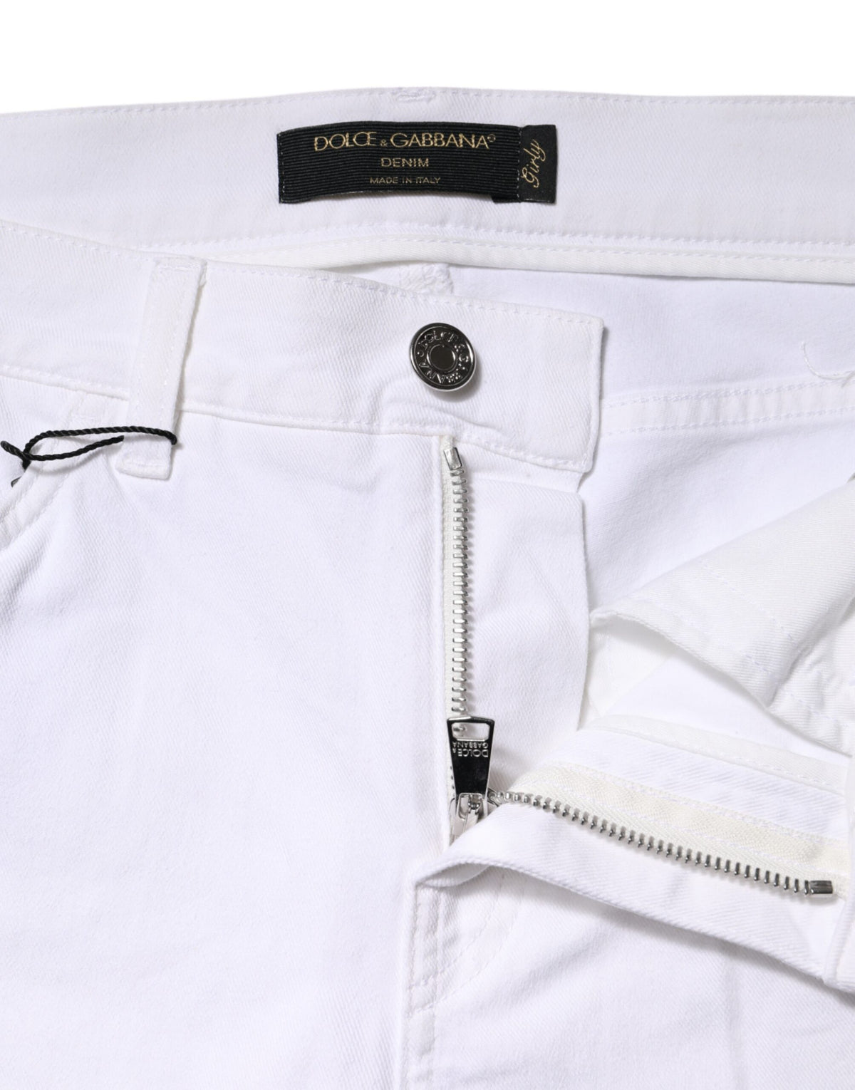 Dolce & Gabbana Weiße GIRLY Denim-Jeans mit Blumen und Pailletten