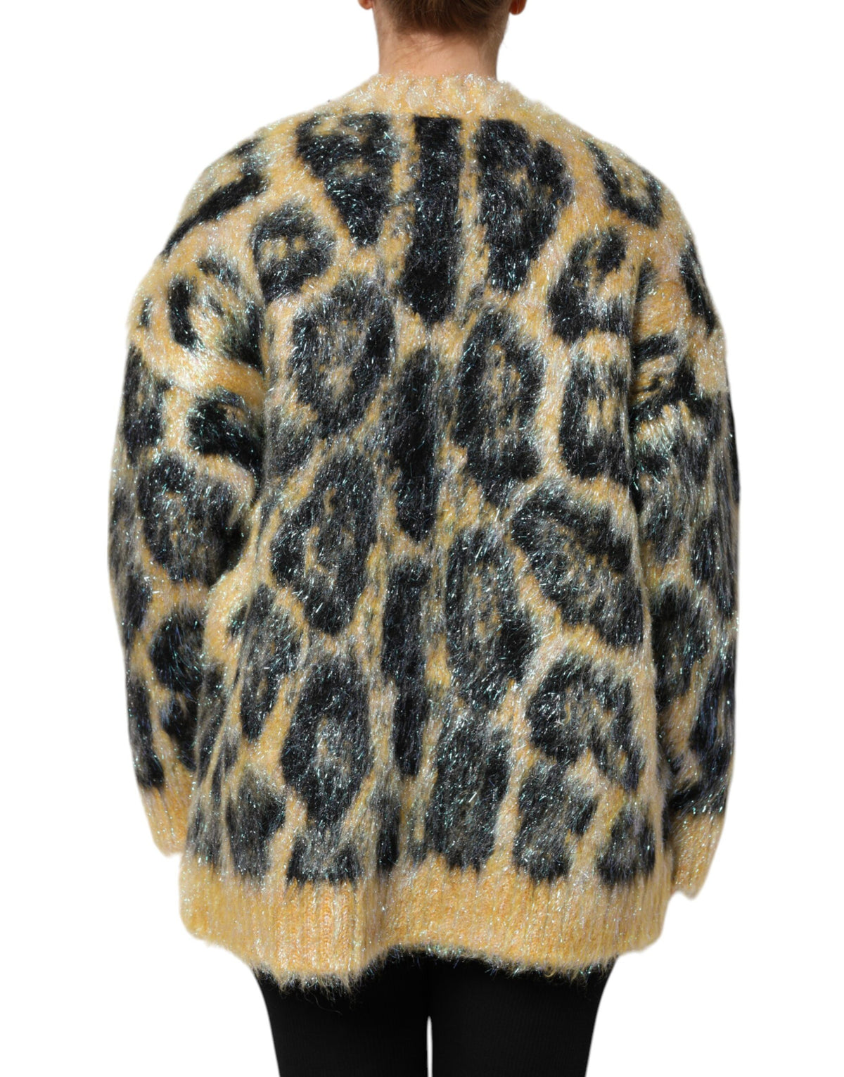 Dolce & Gabbana Multicolor Leopard Mohair Round Neck Sweater