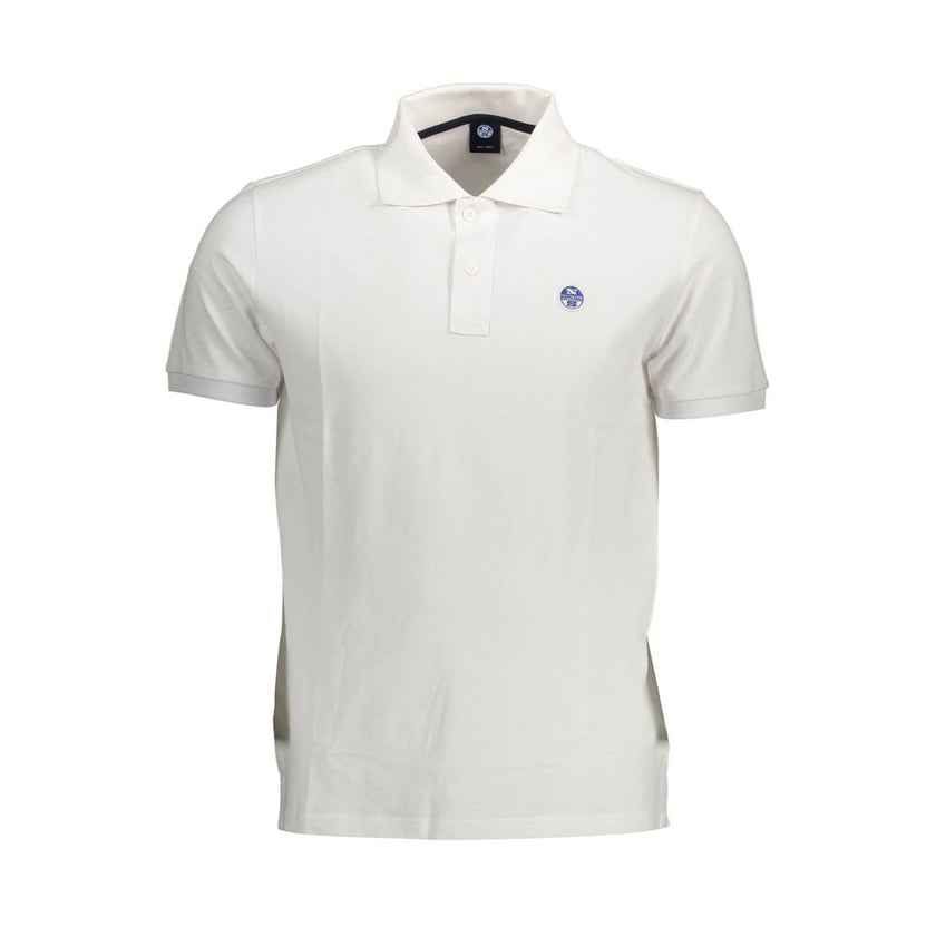 North Sails Bianco Baumwoll-Herrenpoloshirt