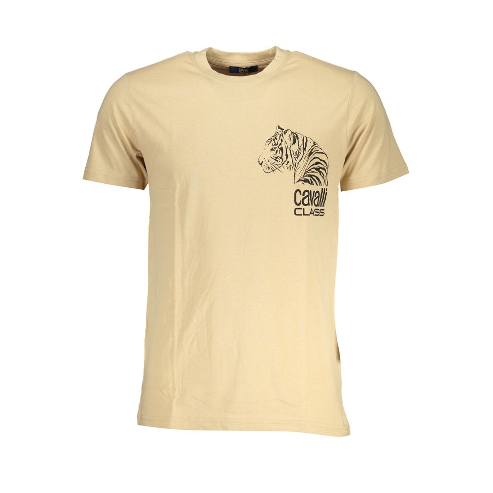Cavalli Class Beige Baumwoll-T-Shirt für Herren