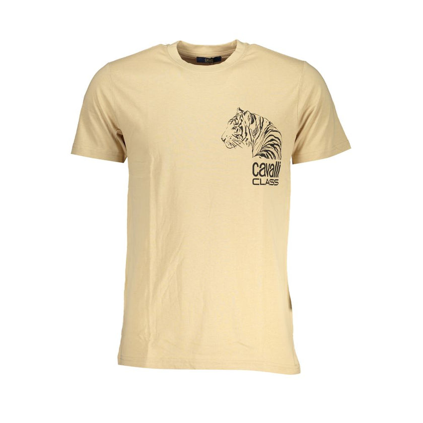 Cavalli Class Beige Baumwoll-T-Shirt für Herren