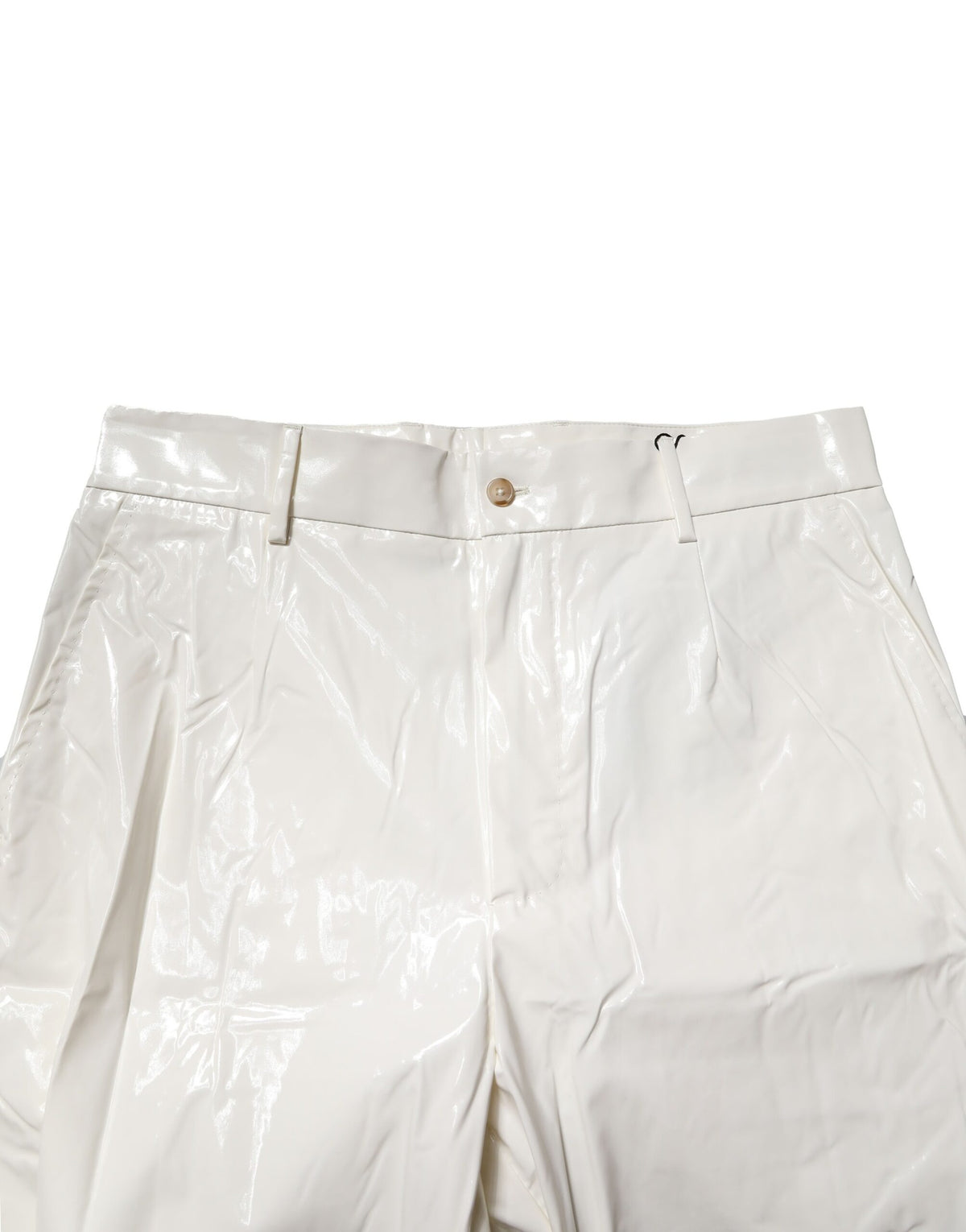 Dolce & Gabbana Weißes Nylon konisch zulaufende Männerhosen