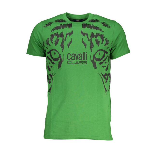 Cavalli Class Verde Baumwoll-T-Shirt für Herren