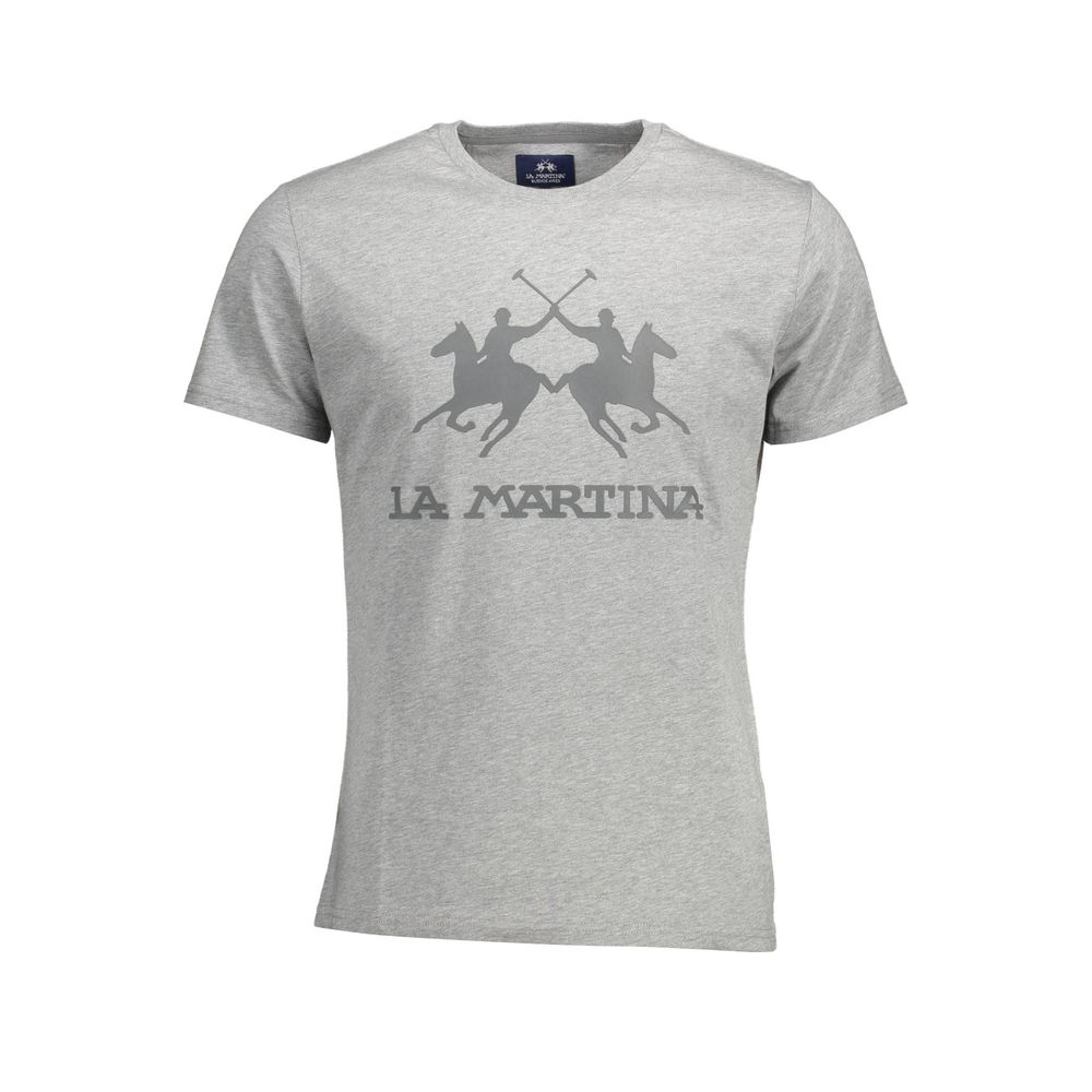 La Martina Grigio Baumwoll-T-Shirt für Herren