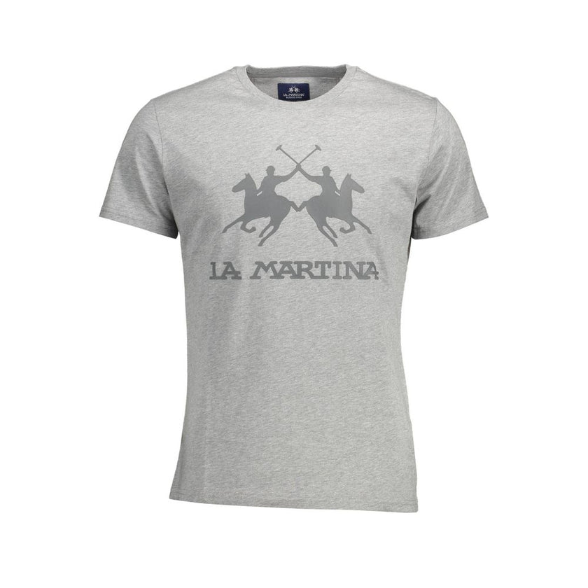 La Martina Grigio Baumwoll-T-Shirt für Herren