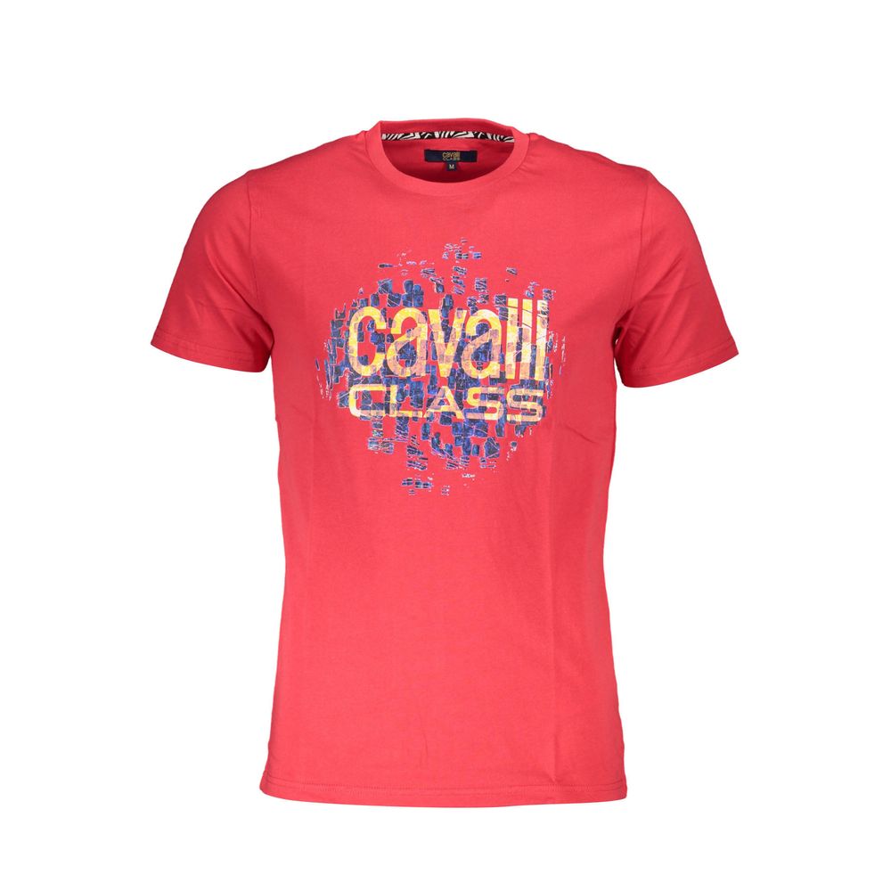 Men's Cavalli Class Red Cotton T-Shirt