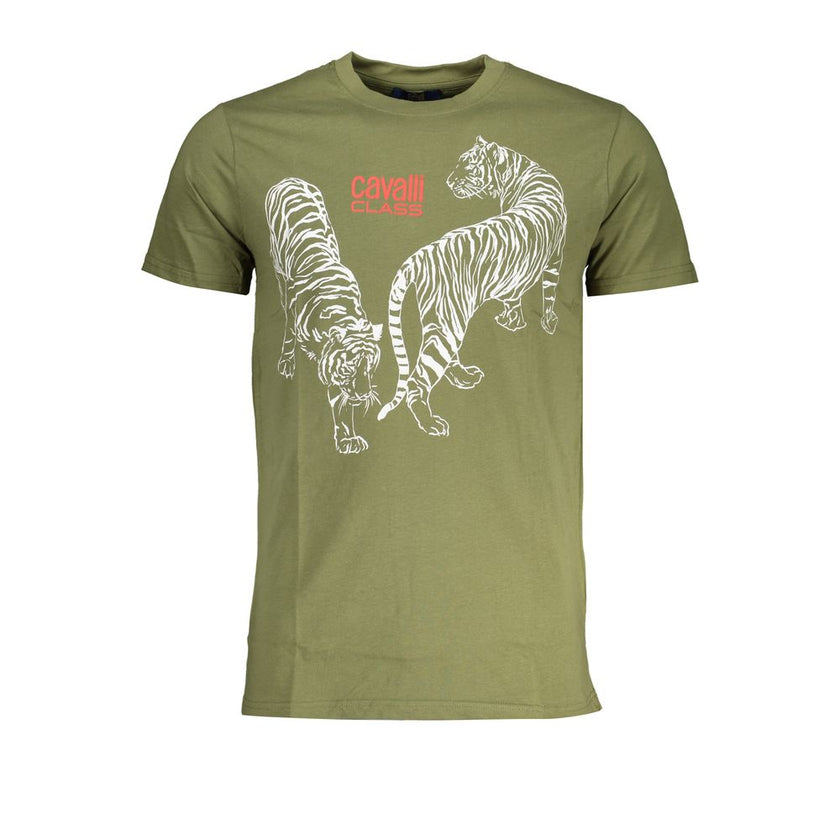 Cavalli Class Verde Baumwoll-T-Shirt für Herren