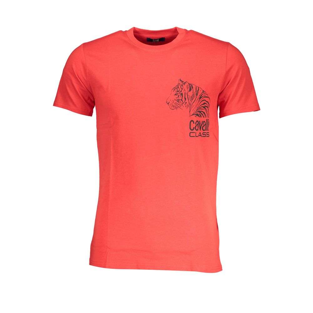 Men's Cavalli Class Red Cotton T-Shirt
