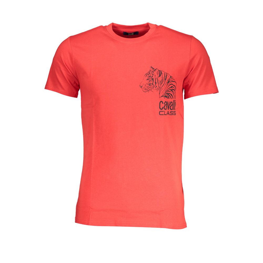 Cavalli Class Rosso Baumwoll-T-Shirt für Herren