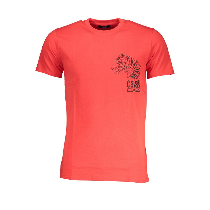 Cavalli Class Rosso Baumwoll-T-Shirt für Herren