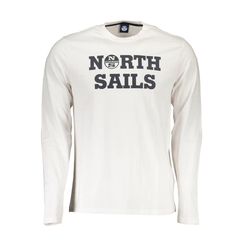 North Sails Bianco Baumwoll-T-Shirt für Herren