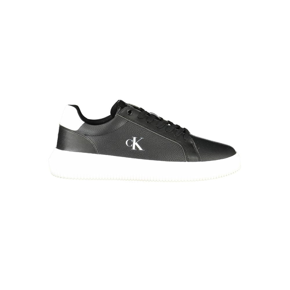 Calvin Klein Men's Black Leather Sneaker