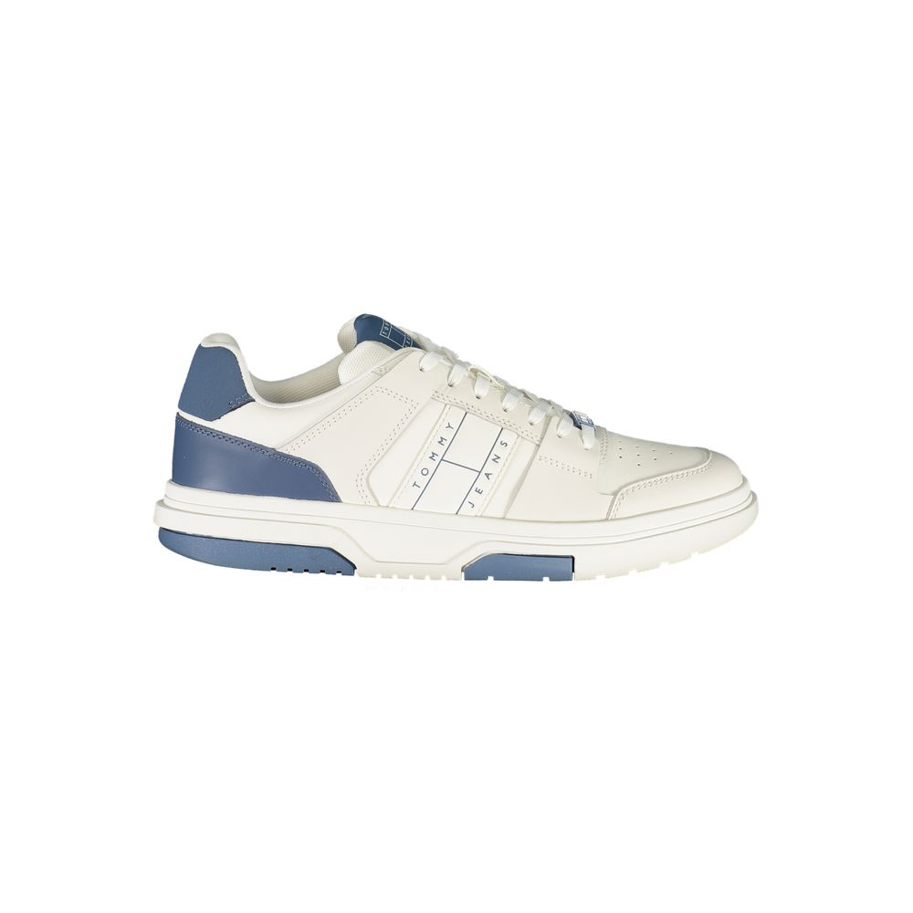 Tommy Hilfiger White Polyurethane Men's Sneakers