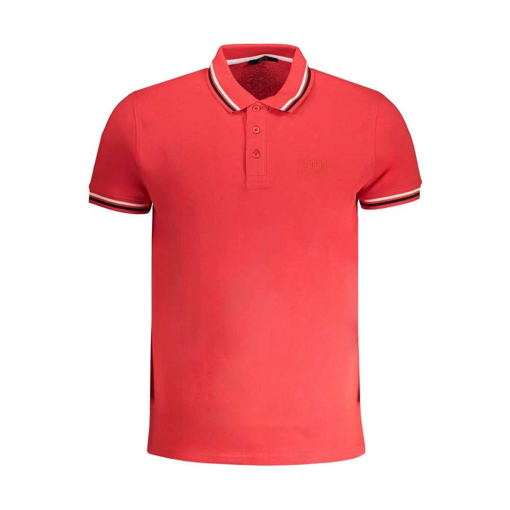 Cavalli Class Red Men's Cotton Polo Shirt