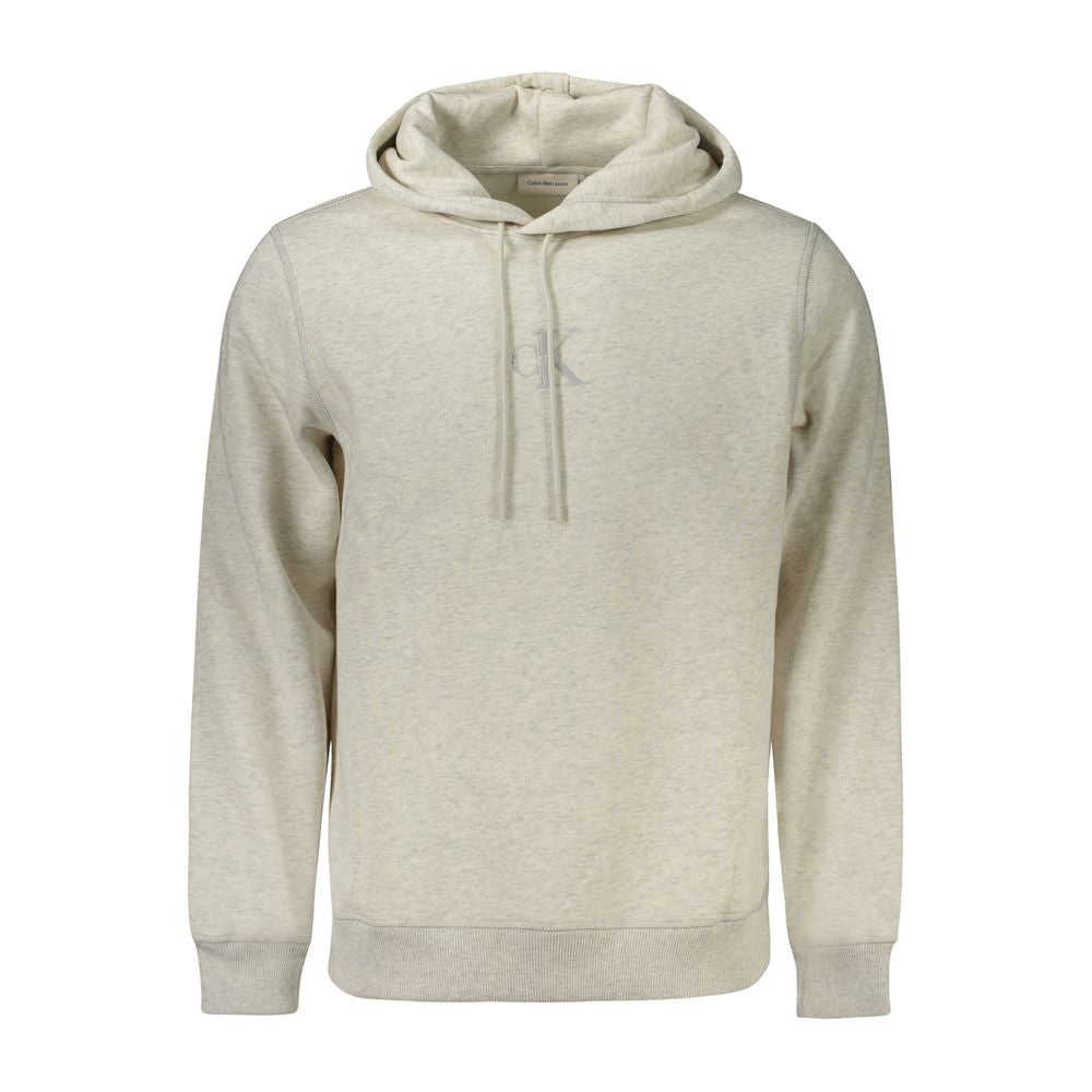Calvin Klein Grigio Herren-Kapuzenpullover aus Baumwolle