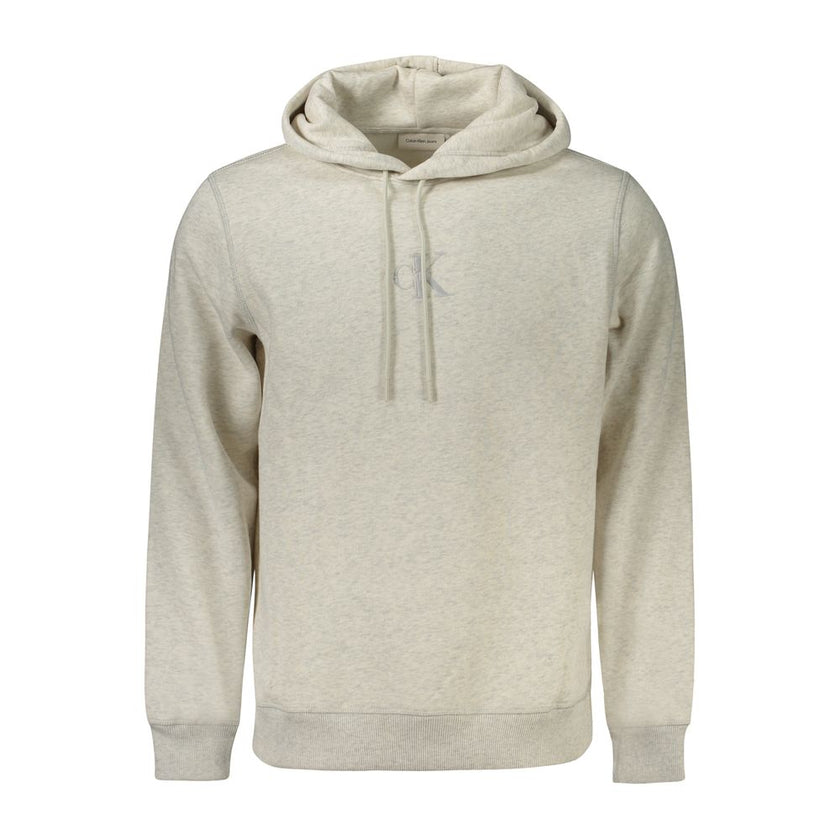 Calvin Klein Grigio Herren-Kapuzenpullover aus Baumwolle
