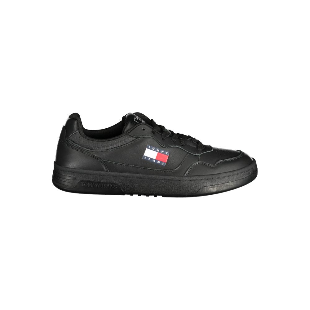 Tommy Hilfiger Black Polyurethane Men's Sneakers