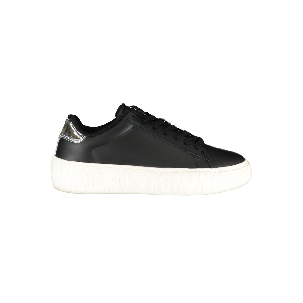Tommy Hilfiger Schwarzer Sneaker aus echtem Leder