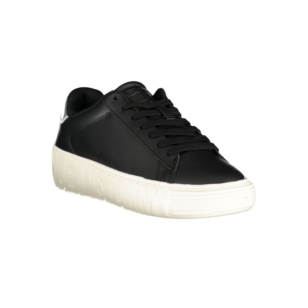 Tommy Hilfiger Schwarzer Sneaker aus echtem Leder
