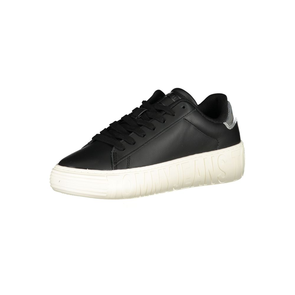 Tommy Hilfiger Schwarzer Sneaker aus echtem Leder