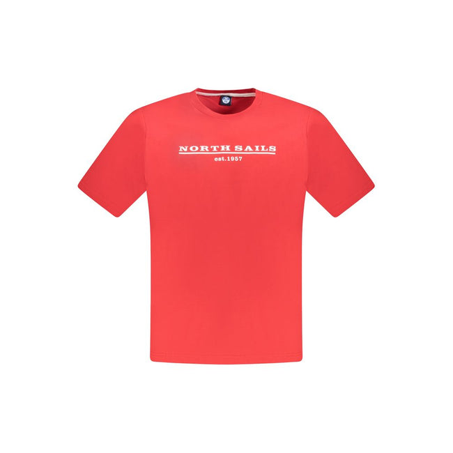 North Sails Rotes Baumwoll-T-Shirt für Herren