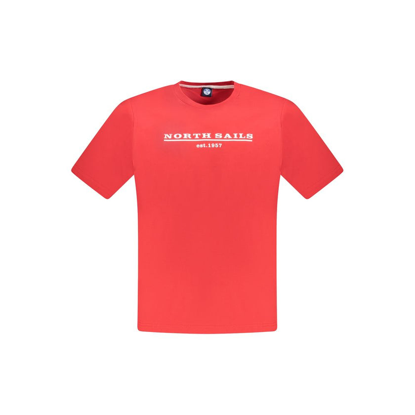 North Sails Rotes Baumwoll-T-Shirt für Herren