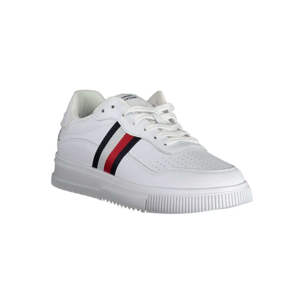 Tommy Hilfiger Men's White Leather Sneakers